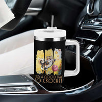 It’s A Good Day To Crochet Tumbler With Handle Cute Cat Chasing Yarn - Wonder Print Shop
