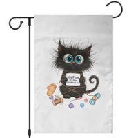 Funny Cat Crochet Lover Garden Flag Its Fine I am Fine Everything Is Fine - Wonder Print Shop