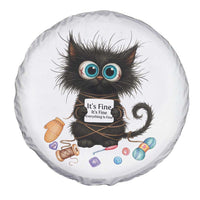 Funny Cat Crochet Lover Spare Tire Cover Its Fine I am Fine Everything Is Fine - Wonder Print Shop