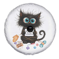 Funny Cat Crochet Lover Spare Tire Cover Its Fine I am Fine Everything Is Fine - Wonder Print Shop