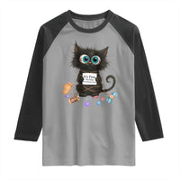 Funny Cat Crochet Lover Raglan Shirt Its Fine I am Fine Everything Is Fine - Wonder Print Shop