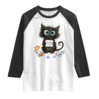 Funny Cat Crochet Lover Raglan Shirt Its Fine I am Fine Everything Is Fine - Wonder Print Shop