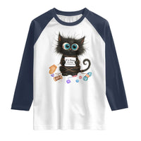 Funny Cat Crochet Lover Raglan Shirt Its Fine I am Fine Everything Is Fine - Wonder Print Shop