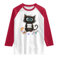 Funny Cat Crochet Lover Raglan Shirt Its Fine I am Fine Everything Is Fine - Wonder Print Shop