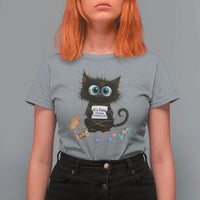 Funny Cat Crochet Lover T Shirt For Women Its Fine I am Fine Everything Is Fine - Wonder Print Shop
