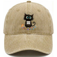 Funny Cat Crochet Lover Washed Cotton Baseball Cap Its Fine I am Fine Everything Is Fine