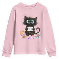 Funny Cat Crochet Lover Youth Sweatshirt Its Fine I am Fine Everything Is Fine - Wonder Print Shop
