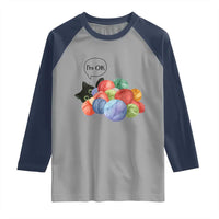 I’m OK Raglan Shirt Cat Tangled In Yarn Funny Crochet Gift - Wonder Print Shop
