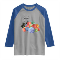 I’m OK Raglan Shirt Cat Tangled In Yarn Funny Crochet Gift - Wonder Print Shop