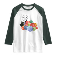 I’m OK Raglan Shirt Cat Tangled In Yarn Funny Crochet Gift - Wonder Print Shop
