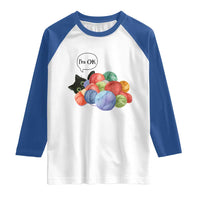 I’m OK Raglan Shirt Cat Tangled In Yarn Funny Crochet Gift - Wonder Print Shop