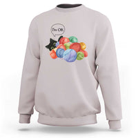I’m OK Sweatshirt Cat Tangled In Yarn Funny Crochet Gift - Wonder Print Shop