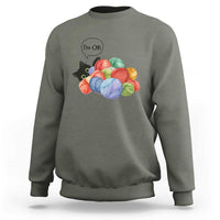 I’m OK Sweatshirt Cat Tangled In Yarn Funny Crochet Gift - Wonder Print Shop
