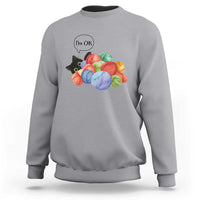 I’m OK Sweatshirt Cat Tangled In Yarn Funny Crochet Gift - Wonder Print Shop