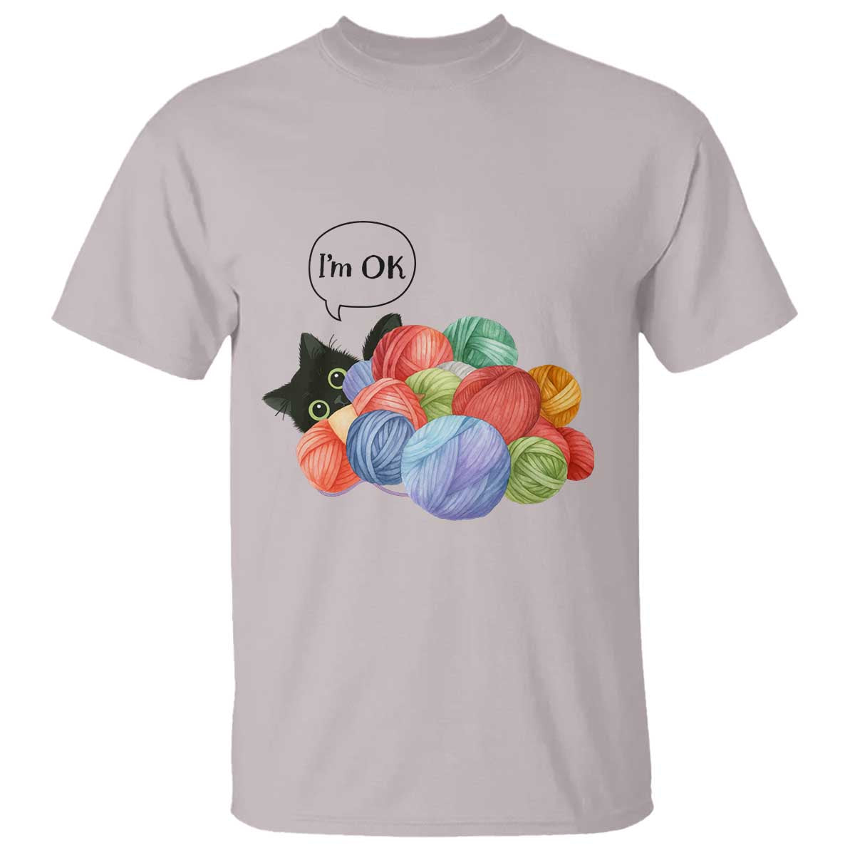 I’m OK T Shirt Cat Tangled In Yarn Funny Crochet Gift - Wonder Print Shop
