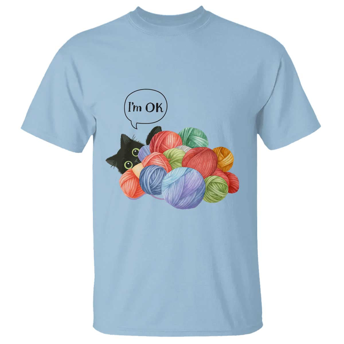 I’m OK T Shirt Cat Tangled In Yarn Funny Crochet Gift - Wonder Print Shop