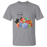 I’m OK T Shirt Cat Tangled In Yarn Funny Crochet Gift - Wonder Print Shop