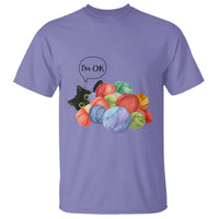 I’m OK T Shirt Cat Tangled In Yarn Funny Crochet Gift - Wonder Print Shop