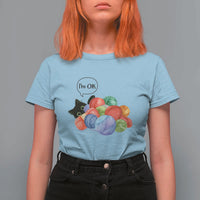 I’m OK T Shirt For Women Cat Tangled In Yarn Funny Crochet Gift - Wonder Print Shop