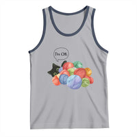 I’m OK Tank Top Cat Tangled In Yarn Funny Crochet Gift - Wonder Print Shop