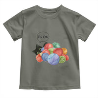 I’m OK Toddler T Shirt Cat Tangled In Yarn Funny Crochet Gift - Wonder Print Shop