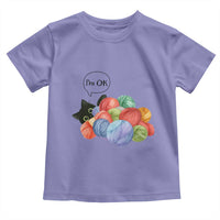 I’m OK Toddler T Shirt Cat Tangled In Yarn Funny Crochet Gift - Wonder Print Shop