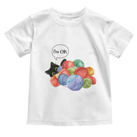 I’m OK Toddler T Shirt Cat Tangled In Yarn Funny Crochet Gift - Wonder Print Shop