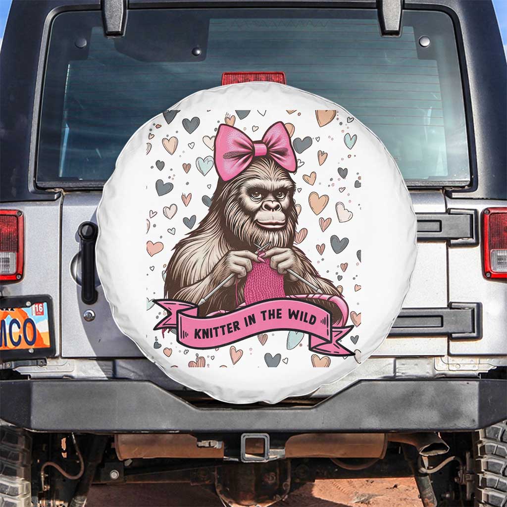 Funny Bigfoot Knitting Spare Tire Cover Knitter In The Wild - Wonder Print Shop
