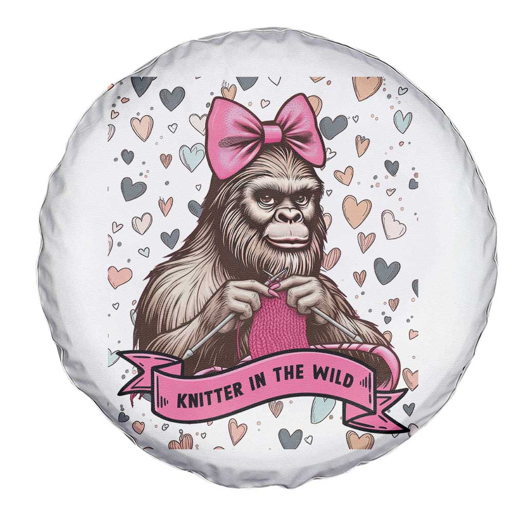 Funny Bigfoot Knitting Spare Tire Cover Knitter In The Wild - Wonder Print Shop
