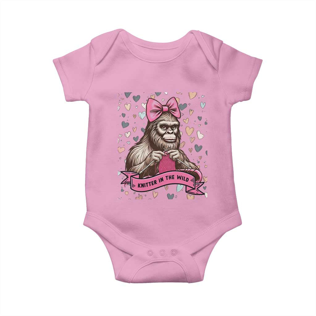 Funny Bigfoot Knitting Baby Onesie Knitter In The Wild - Wonder Print Shop