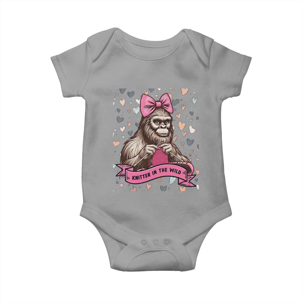 Funny Bigfoot Knitting Baby Onesie Knitter In The Wild - Wonder Print Shop