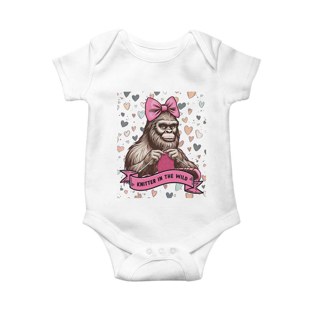 Funny Bigfoot Knitting Baby Onesie Knitter In The Wild - Wonder Print Shop