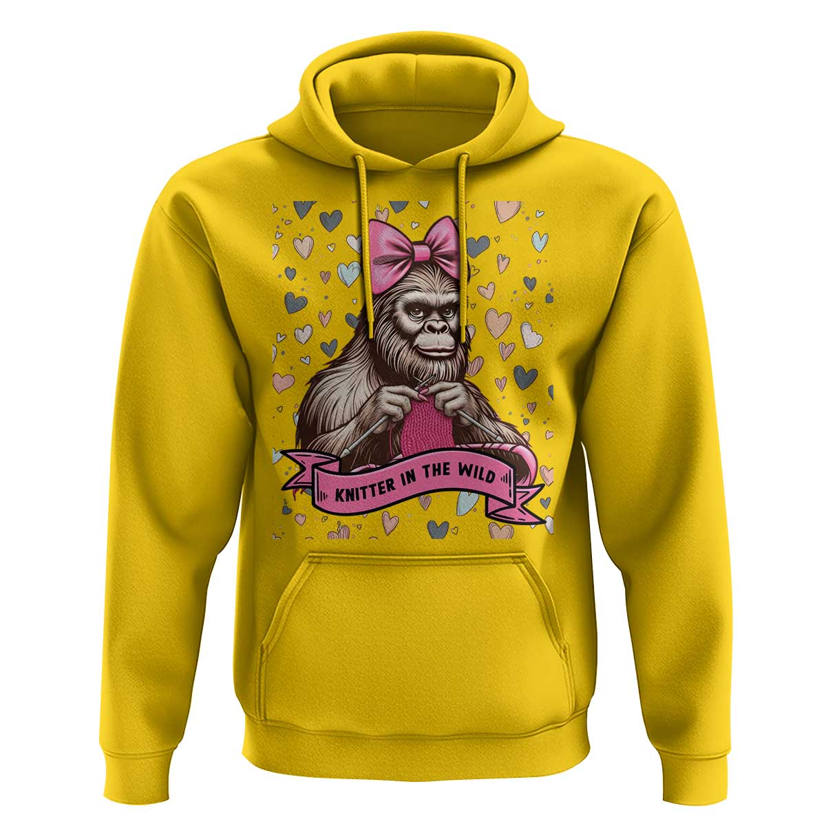 Funny Bigfoot Knitting Hoodie Knitter In The Wild - Wonder Print Shop