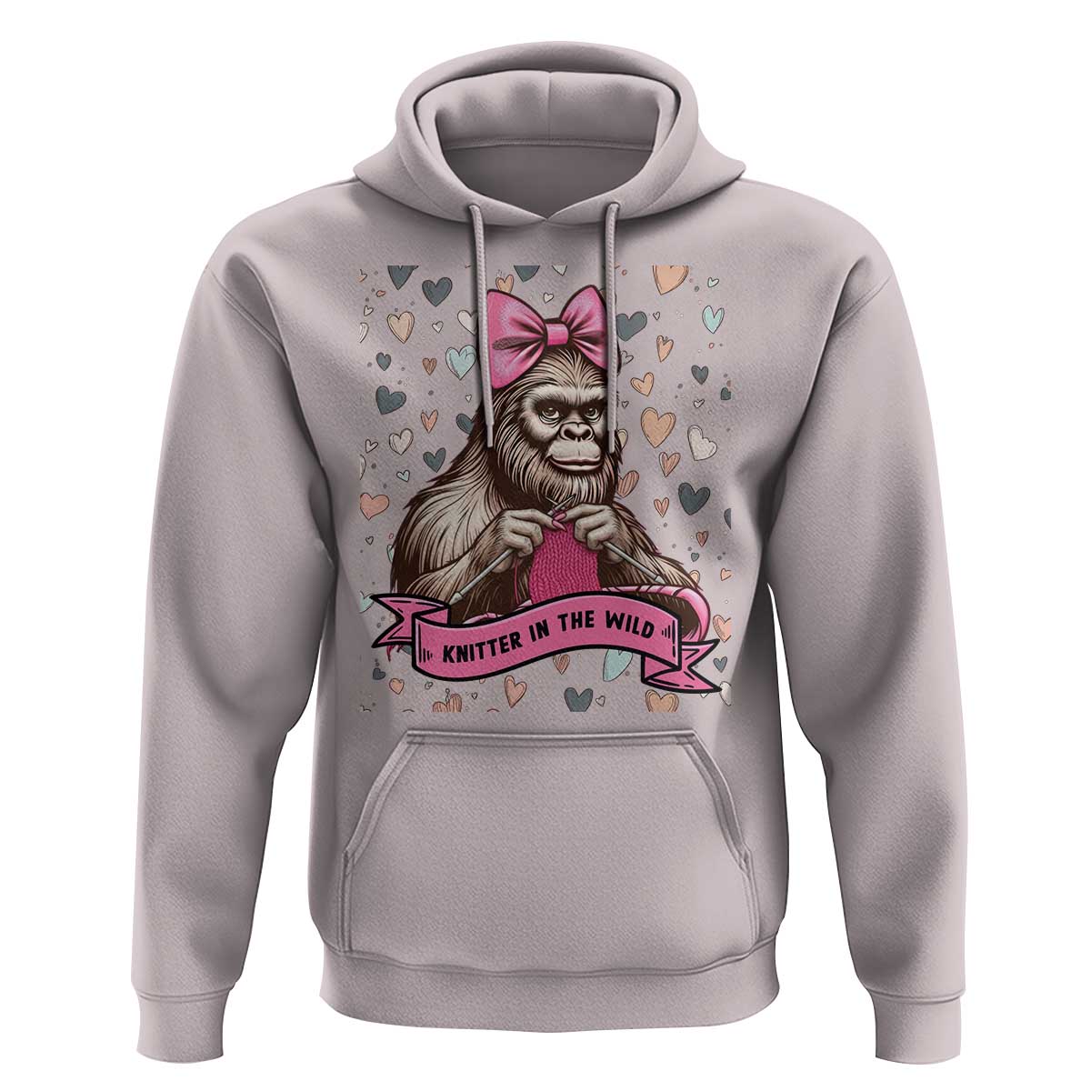 Funny Bigfoot Knitting Hoodie Knitter In The Wild - Wonder Print Shop