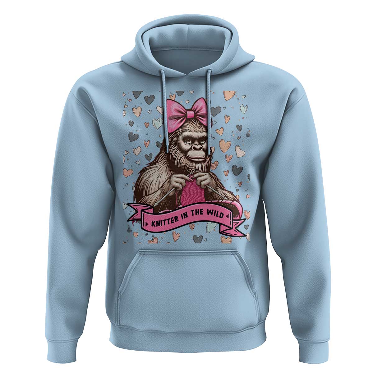 Funny Bigfoot Knitting Hoodie Knitter In The Wild - Wonder Print Shop