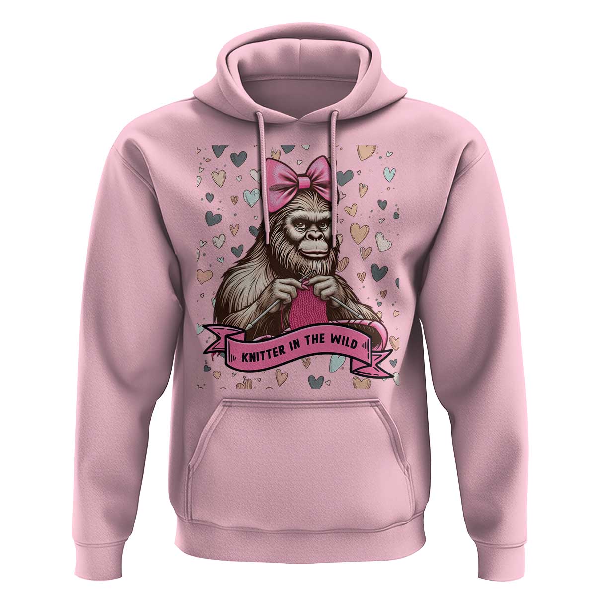 Funny Bigfoot Knitting Hoodie Knitter In The Wild - Wonder Print Shop