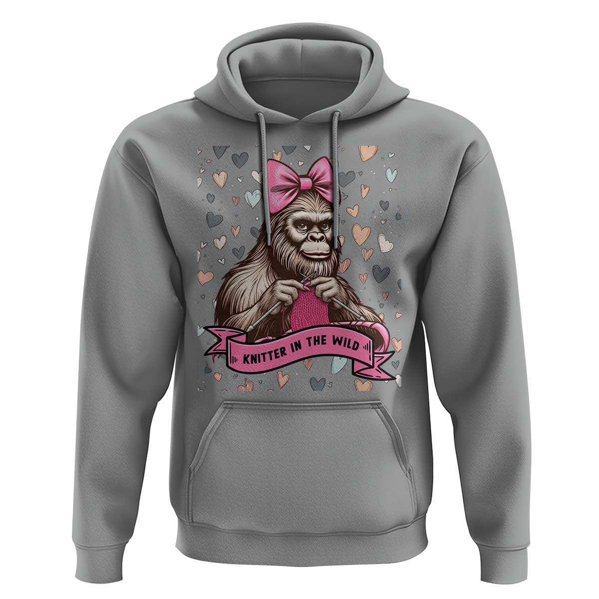 Funny Bigfoot Knitting Hoodie Knitter In The Wild - Wonder Print Shop