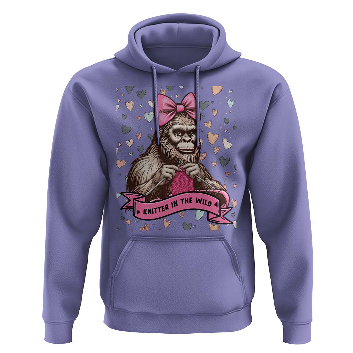 Funny Bigfoot Knitting Hoodie Knitter In The Wild - Wonder Print Shop