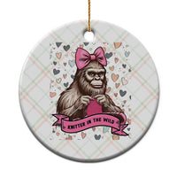 Funny Bigfoot Knitting Ceramic Ornament Knitter In The Wild - Wonder Print Shop