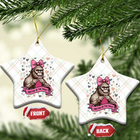 Funny Bigfoot Knitting Ceramic Ornament Knitter In The Wild - Wonder Print Shop