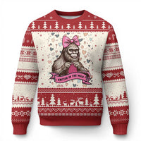 Funny Bigfoot Knitting Ugly Christmas Sweater Knitter In The Wild - Wonder Print Shop