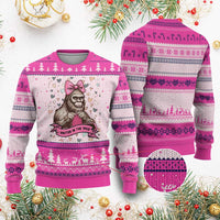 Funny Bigfoot Knitting Ugly Christmas Sweater Knitter In The Wild - Wonder Print Shop