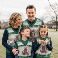 Funny Bigfoot Knitting V-Neck Knit Sweater Vest Knitter In The Wild - Wonder Print Shop