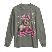 Funny Bigfoot Knitting Long Sleeve Shirt Knitter In The Wild - Wonder Print Shop