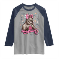 Funny Bigfoot Knitting Raglan Shirt Knitter In The Wild - Wonder Print Shop