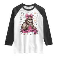 Funny Bigfoot Knitting Raglan Shirt Knitter In The Wild - Wonder Print Shop
