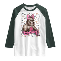 Funny Bigfoot Knitting Raglan Shirt Knitter In The Wild - Wonder Print Shop