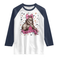 Funny Bigfoot Knitting Raglan Shirt Knitter In The Wild - Wonder Print Shop