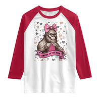 Funny Bigfoot Knitting Raglan Shirt Knitter In The Wild - Wonder Print Shop