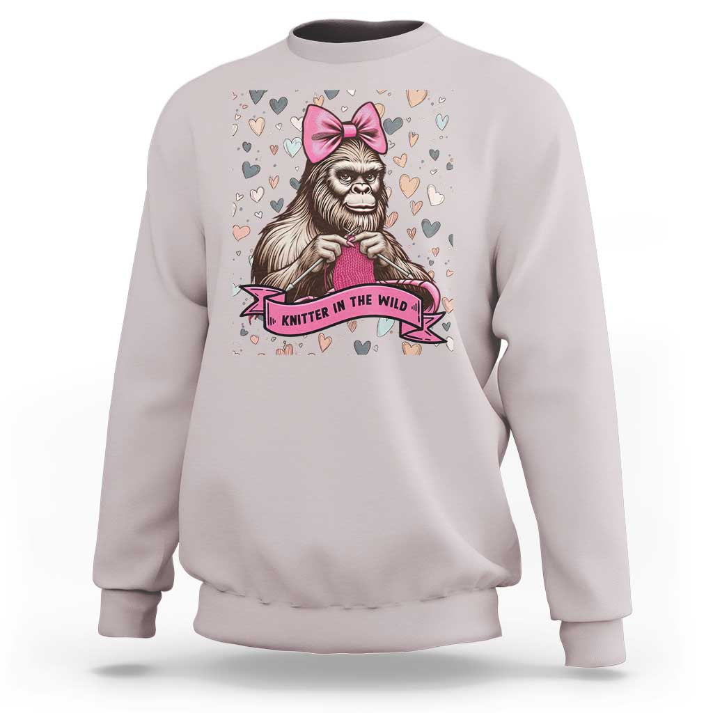 Funny Bigfoot Knitting Sweatshirt Knitter In The Wild - Wonder Print Shop